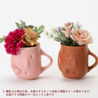【早割対象商品･基本送料込み】母の日限定プリン2個＆フェイクミニブーケセット（母の日専用BOX入り）